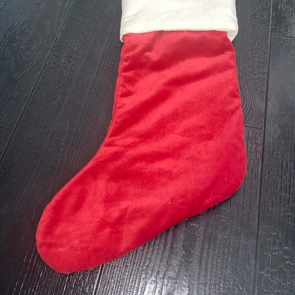 Pottery Barn Letter K Monogram‎ Christmas Stocking Red Velvet